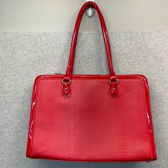 My Best Friend Is A Bag‎ Laptop Patent Leather Snakeskin Red Large - Picture 1 of 16